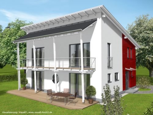 Visuell3 - Architekturvisualisierung: 3D-Visualisierung eines Wohnhauses.