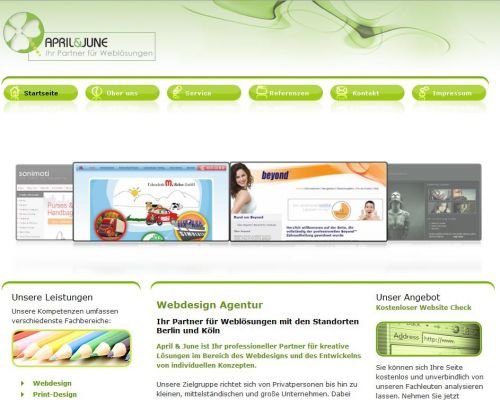 April & june: http://www.webdesign-aj.de Webdesign Agentur in Berlin und Köln