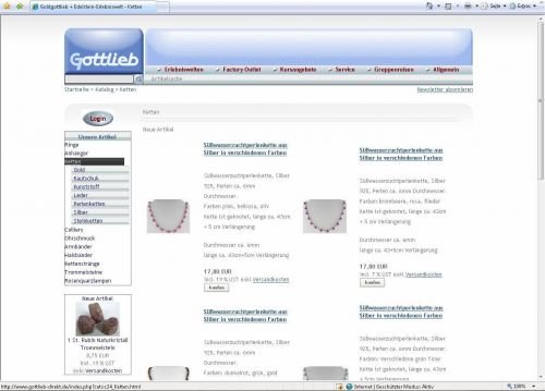 AMM: E-commerce Plattform frü den Verkauf von Edelsteinen und Schmuck / Kunde Deutschland
