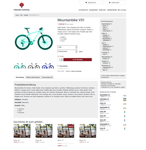 Münchner Webdesigner: Online-Shop Produktseite mit Attributen und Konfigurator, CMS, Lagerverwaltung, Bezahlungs...