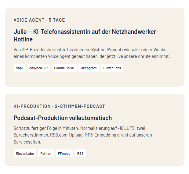 Die Netzhandwerker: Projektreferenz
