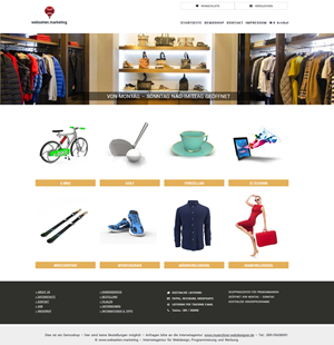 Münchner Webdesigner: Online-Shop Startseite, Imageslider responsive Webdesign uvm.