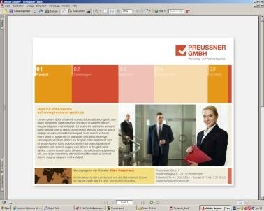 Preussner GmbH Marketing- und Vertriebsagentur: Templat für Bürodienstleistungen