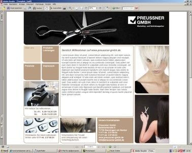 Preussner GmbH Marketing- und Vertriebsagentur: Template für Friseure/Beautybranche