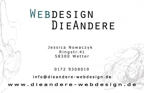 Webdesign DieAndere: Visitenkarte