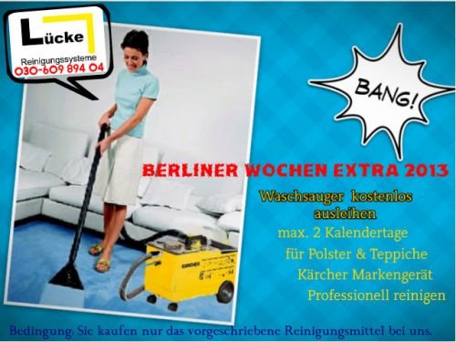 Lücke Reinigungssysteme: Kostenlos mieten... Sie bezahlen nur das Reinigungsmittel.