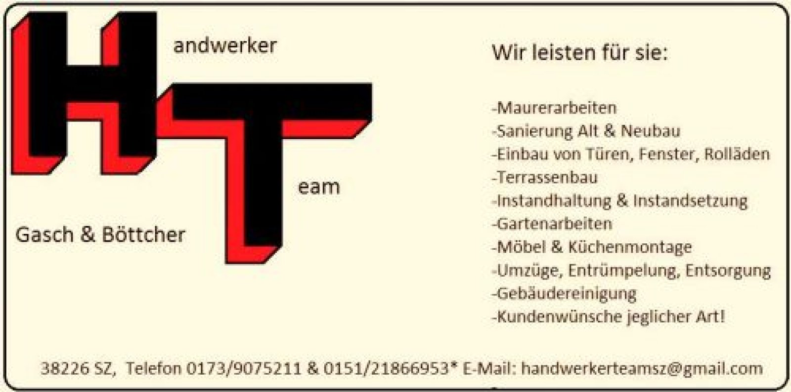 Handwerker- Team Gasch & Böttcher GbR Logo