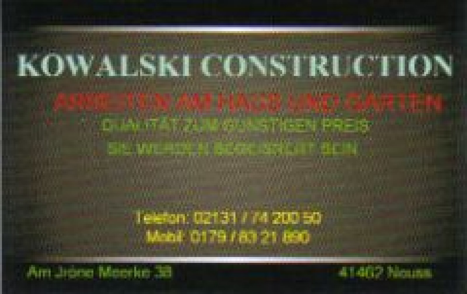 KOWALSKI CONSTRUCTION Logo