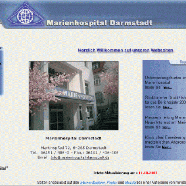 Futurelabs Internet Service: Webseite Krankenhaus