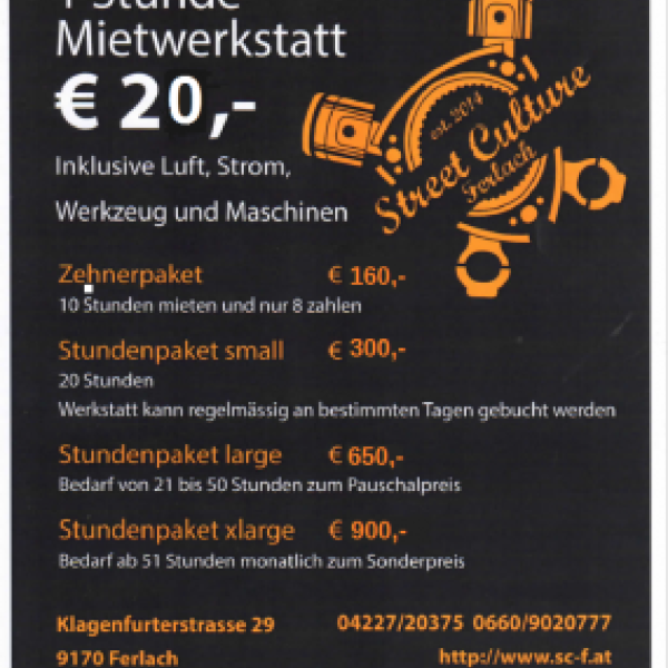 Street Culture Ferlach: MIetwerkstatt 2