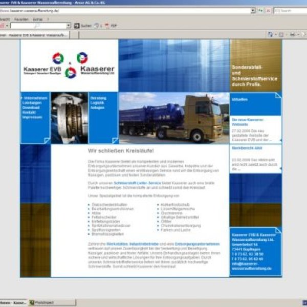 Preussner GmbH Marketing- und Vertriebsagentur: Website Fa. Kaaserer