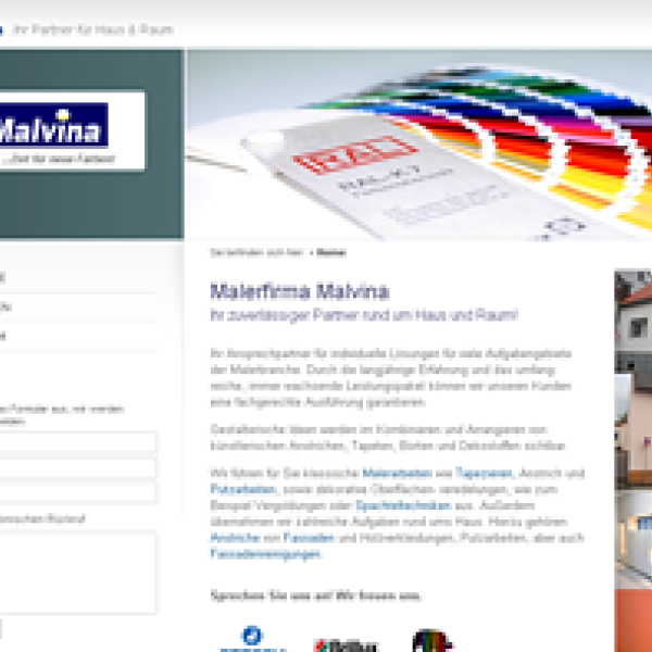 Internet Medien Service: Maler Malvina beauftragte uns mit der komplette...