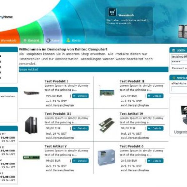 Lunatec Computer Ltd.: Ein von uns erstelltes XT-Commerce Shop Template