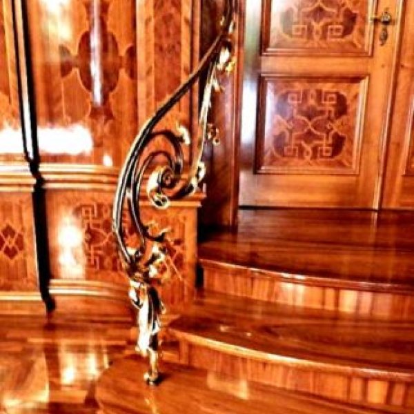 Alte Hammerschmiede Kunstschmiede: Barockes Geländer in Bronze handgeschmiedet und bl...