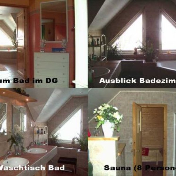 F-Consulting: Badanlage mit Doppelwaschitsch, Sauna und abges...