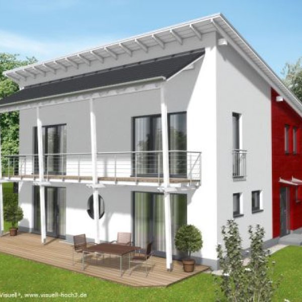 Visuell3 - Architekturvisualisierung: 3D-Visualisierung eines Wohnhauses.