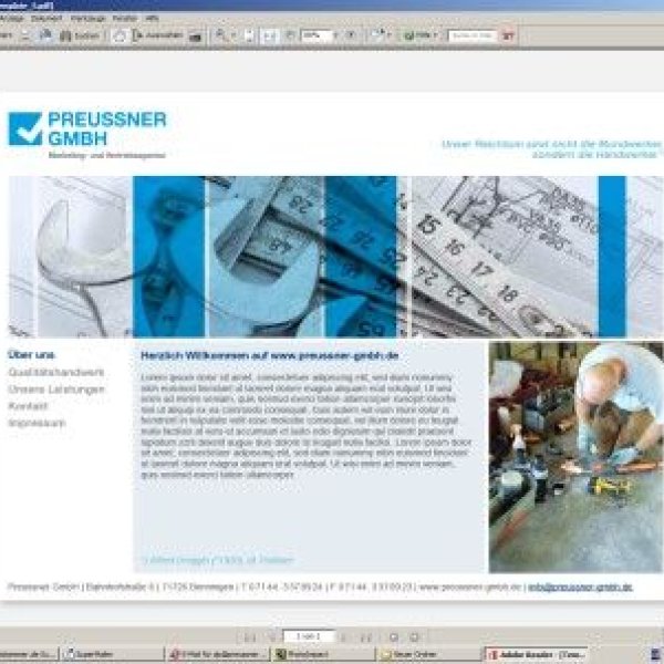Preussner GmbH Marketing- und Vertriebsagentur: Templat für Handwerker